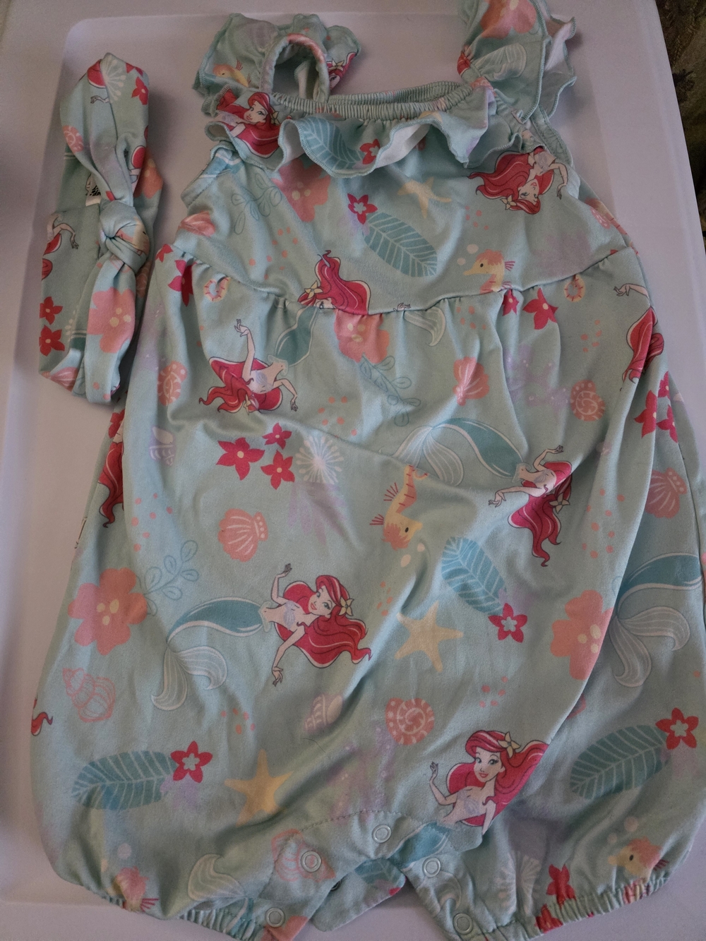 Disney Little Mermaid Romper One-Piece with Headband